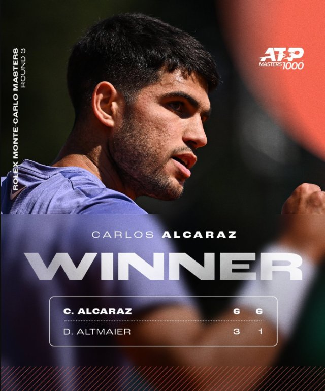 关于蒙特卡洛大师赛横扫年终总决赛，阿尔卡拉斯统治全场的信息